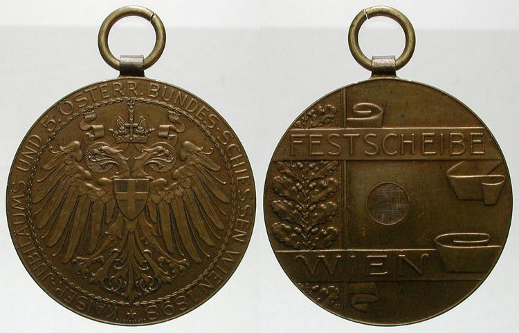 Foto Schützenmedaillen-Österreich Tragbare Bronzemedaille 1898 foto 60724