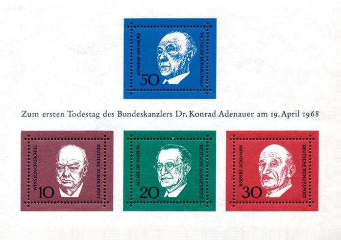 Foto Sello de Alemania 419-422 Adenauer, Churchill, y otros. De HB 3 foto 704796