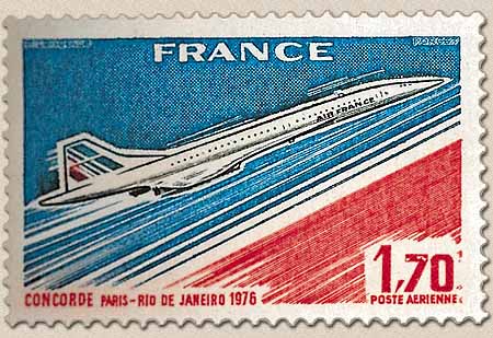 Foto Sello de Francia 49 Avión Concorde