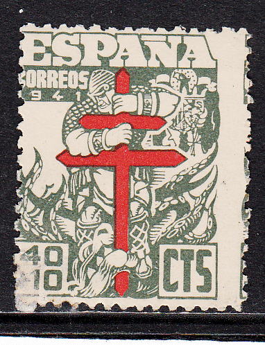 Foto Sellos España Variedades 1941 N 0950a Pro tuberculosos color foto 529683