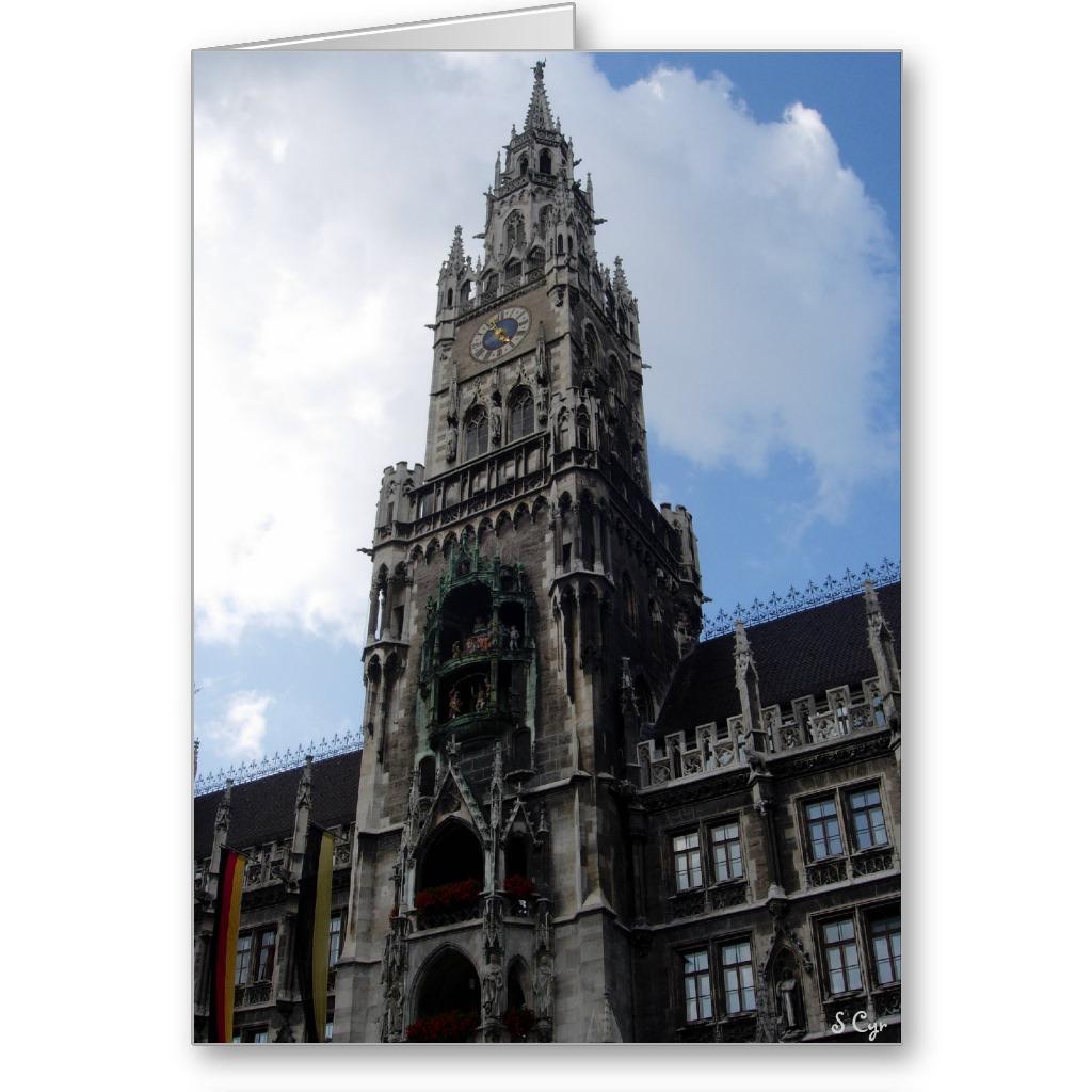 Foto Torre de reloj de Munich Marienplatz Felicitacion foto 930192