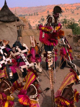 Foto Traditional Dogon Ceremony Associated with the Finish of the Harvest, Tirelli, Mali, Patrick Syder - Laminas foto 452958