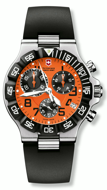 Foto Victorinox Swiss Army Mens Summit XLT Stainless Watch - Black Rubber Strap - Orange Dial - 241340 foto 68965