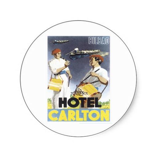 Foto Vintage de Carlton del hotel de España Bilbao Etiqueta Redonda foto 480152