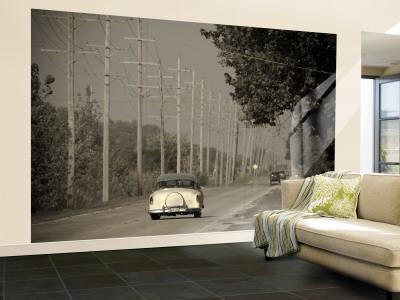 Foto Wall Mural - Large USA, Illinois, Route 66 at Godley, 1950's Car de Alan Copson, 366x244 in. foto 647386