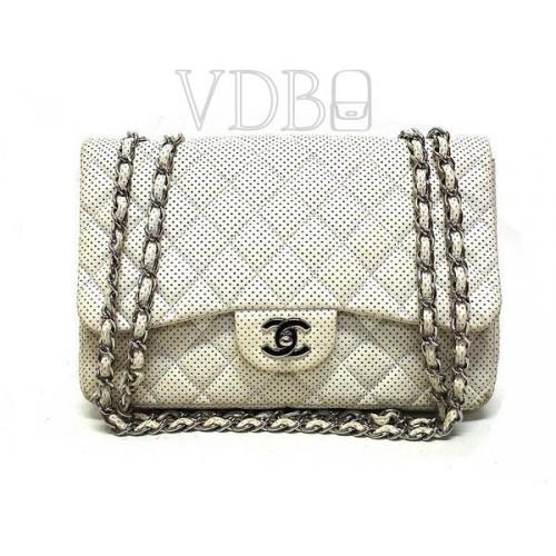 Foto White Sliver Chain Holed Leather Large Chanel foto 123339