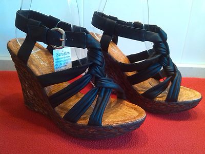 Foto Zapato Sandalia Plataforma Cuña Mujer Negro T-35-36-37-38-39-40 Muy Ligeros foto 319051