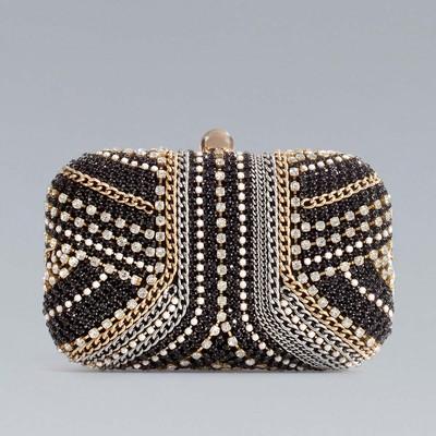 Foto Zara Season A/w 2012/13. Evening Box Clutch Bag With Chains And Glass Beads. foto 27159